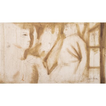 ANGELO NONA, Figure, Olio su masonite