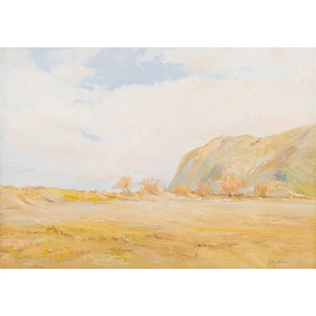 MICHELE SPADARO, Paesaggio, Olio su tela