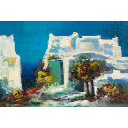 PITTORE DEL XX SECOLO, 2 Oli su tela applicato su cartoncino