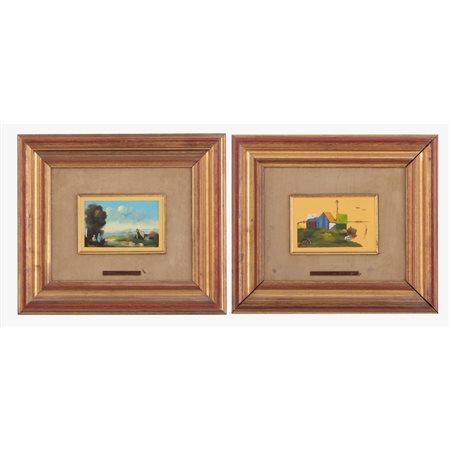 UBALDO BARTOLINI, Due dipinti su lamina in oro 999