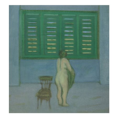Santi Alleruzzo (Messina 1929-Villa San Giovanni 2006)  - Donna in un interno