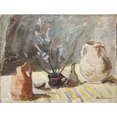 Elio Romano (Trapani 1909-Catania 1996)  - Pianta con vasi