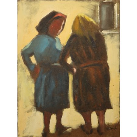 Albino Lorenzo (Tropea 1922-2005)  - Due donne, 60s/70s
