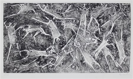 Tarantino Giuseppe Battaglia acquaforte su carta a rilievo, cm. 35x50, es....