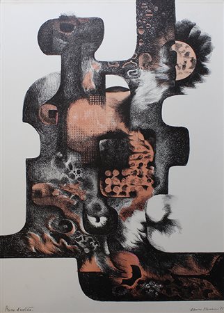 Monnini Alvaro Casellario, 1972 litografia su carta, cm. 71x51, es. p.a....