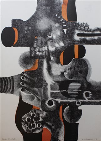 Monnini Alvaro Pioniere, 1972 litografia su carta, cm. 71x51, es. p.a....