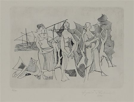 Pardini Eugenio Senza titolo, 1974 acquaforte, cm 35x50, es. 83/100 firmato e...