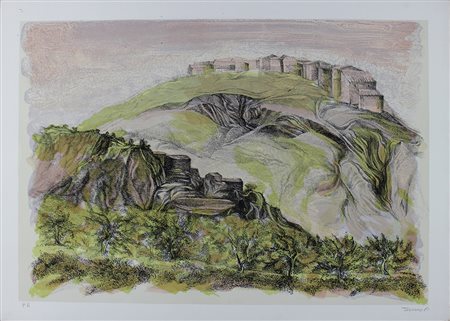 Terruso Saverio Paesaggio, 1981 litografia su carta, cm 50x70, es. p.a....