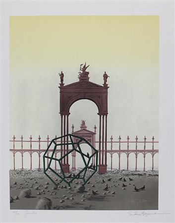 Bogaert Gaston Geometrie litografia su carta, cm. 62x45, es. 46/100 firmata...