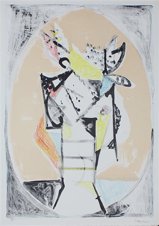 Francesconi Mario Fiori nell'ovale, 1972 litografia a 5 colori su carta, cm....