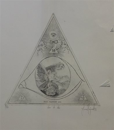 Najarak Jason Ordo ab Chao acquaforte su carta, cm. 46x46, es. 76/99 firmata...