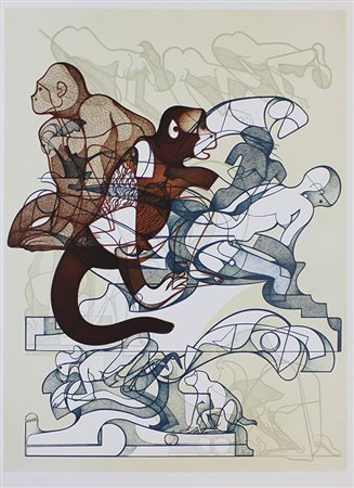 Bodini Floriano Senza titolo litografia su carta, cm. 70x50, es. 94/98...