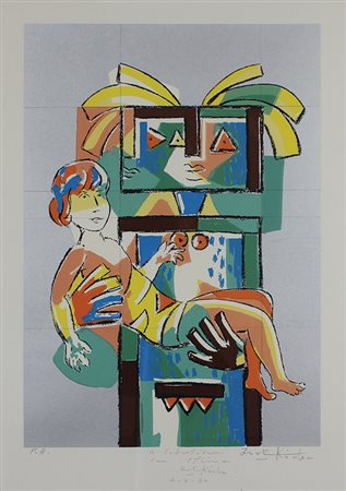 Kodra Ibrahim Senza titolo, 1980 serigrafia su carta, cm 70x50, es. p.a....