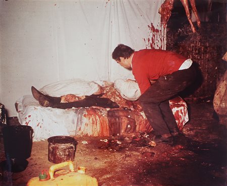 Nitsch Hermann O.M. Theater, 1973 fotografia su carta kodak, cm 50x60, es....