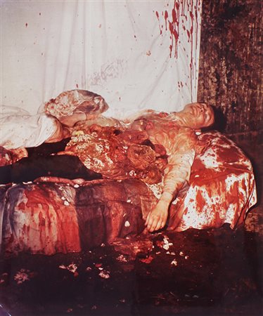 Nitsch Hermann O.M. Theater, 1973 fotografia su carta kodak, cm 60x50, es....