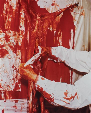 Nitsch Hermann O.M. Theater, 1973 fotografia su carta kodak, cm 60x50, es....