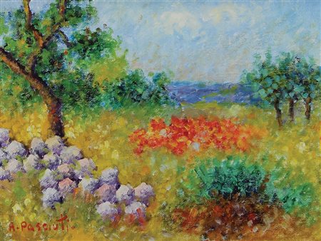 Pasciuti Antonio Campagna olio su tela, cm. 30x40 firmato in basso a sinistra...