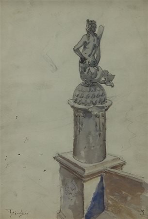 Anonimo Monumento tecnica mista su carta, cm. 32x24