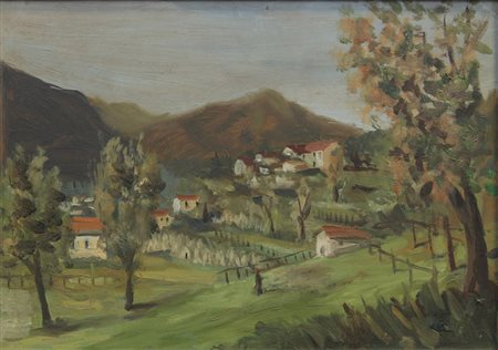 Bianchi Ottobre a S. Andrea olio su masonite, cm. 29x40 firmato in basso a...