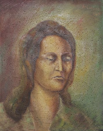 Corbari Volto, 1965 olio su tela, cm 50x40 firmato e datato in alto a destra