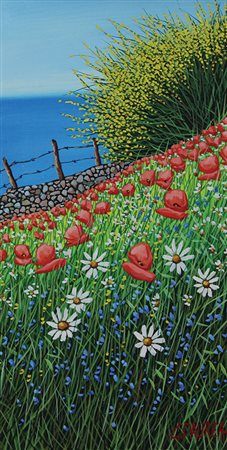 Daurea Giovanni Senza titolo acrilico su tela, cm. 60x30 firmato in basso a...