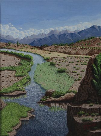 Domanico Il Basento a Calciano, 1985 tempera su cartoncino, cm 40x30 firmato...