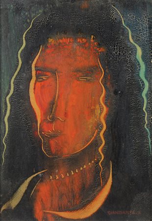 Giandante X Senza titolo olio su tavola, cm. 50x35 firmato in basso a destra