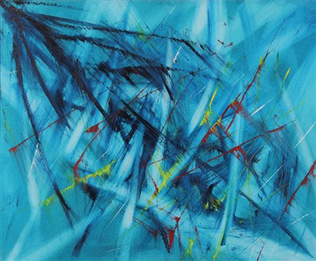 Russo Piattaforma metropolitana olio su tela, cm. 50x60 firmato e intitolato...