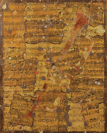 Trotta Fabrizio Bebop, 2009 smalti terre e acrilico su collage di spartiti...