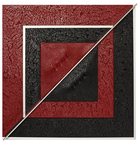 Saba Senza titolo tecnica mista su tre tele sovrapposste di cui una...