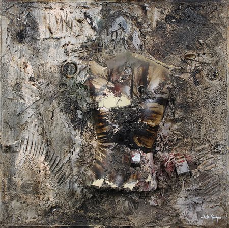 Di Giorgio Vincenzo Intrusione olio tecnica mista e applicazioni su tavola,...