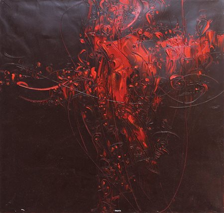 Francia Camillo Figura, 2002 olio su tela, cm. 70x70 firmato in basso al...