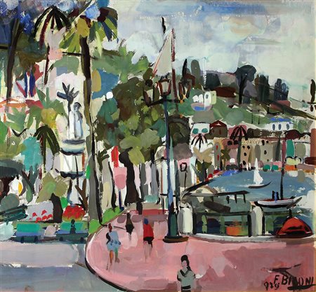 Bigoni Franco Ivano Porta, 1979 olio su cartone, cm. 50x62 firmato e datato...