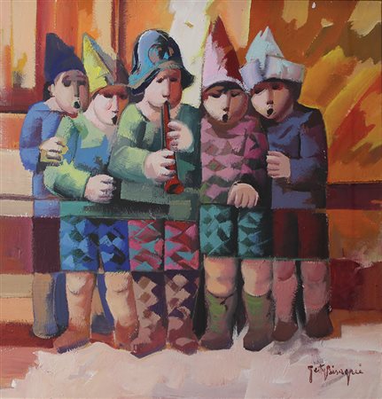 Bisagni Getty La corale olio su tela, cm. 60x70 firmato in basso a destra,...