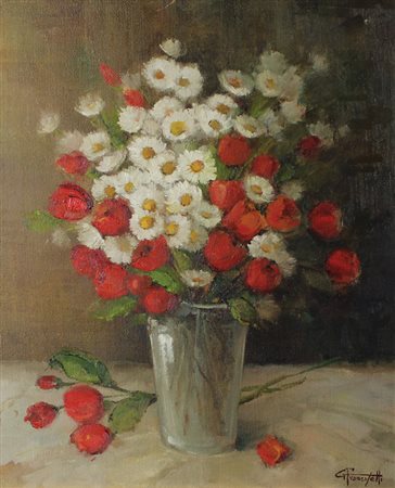 Francesetti Gilberto Il vaso di cristallo, 1989 olio su tela, cm. 60x50...