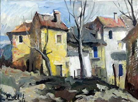 Lamberti Lamberto Paese, 1964 olio su tela, cm. 60x80 firmato e datato in...