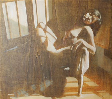 Sgarbossa Antonio Nudo olio su tavola, cm. 80x90 firmato in basso a destra,...