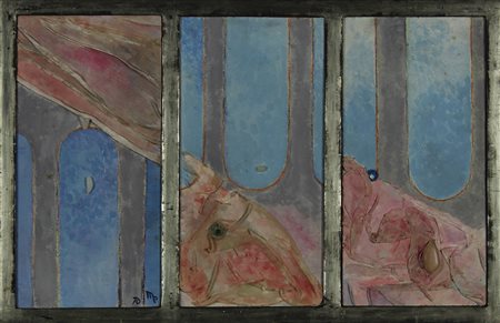 Pospisilova M Senza titolo, 1970 tecnica mista su cartone telato, cm. 34x52...