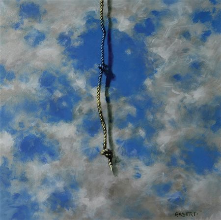 Goberti Senza titolo olio sui tela, cm. 50x50 firmato in basso a destra