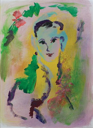 Treccani Ernesto Volto di donna olio su tela, cm 50x35,5 firmato in basso a...