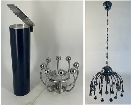 Lotto composto da una lampada da tavolo (cm 24x19) e una lampada a sospensione