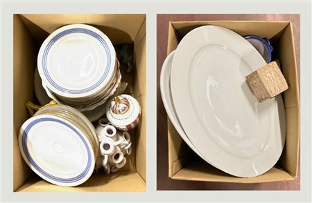 Lotto composto da numerosi oggetti di forme e decori diversi in ceramica e porc