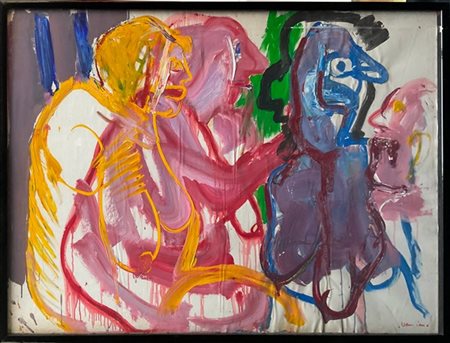 Bernard Damiano "Senza titolo" 
olio su carta applicata su tela
cm 76x110
firmat