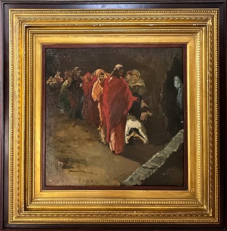 Domenico Morelli (Attribuito)

"Bozzetto per la resurrezione di Lazzaro" 
olio s