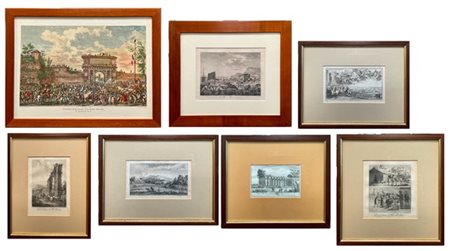 Lotto composto da sette tra cui diverse acqueforti di epoca e misure differenti