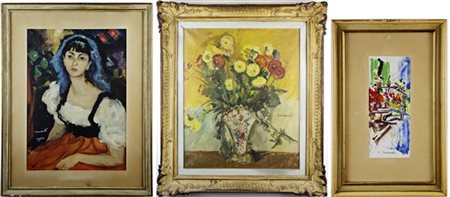 Cesare Monti Lotto composto da due dipinti ad olio su diversi supporti e una tec