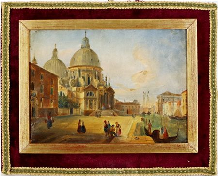 Ignoto del secolo XIX

"Scorcio veneziano" 
olio su carta (cm 16x22,5)
in corni