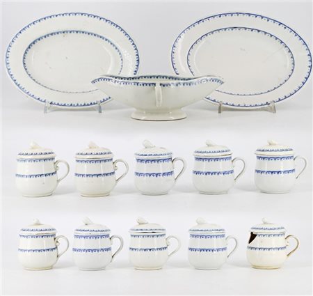 Manifattura di Vienna, secolo XIX. Lotto composto da dieci cremiere con coperch