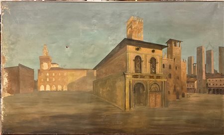 Ignoto del secolo XX

"Veduta di Bologna" 
olio su tela (cm 116x200) (gravi dif
