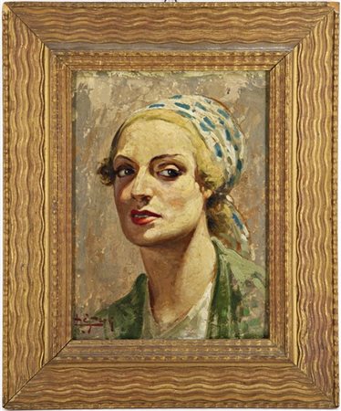 Luigi De Servi "Ritratto di Maria Bianchetti" 
olio su cartone (cm 24x18)
firmat